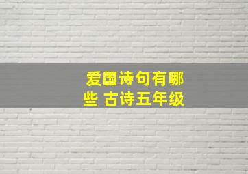 爱国诗句有哪些 古诗五年级